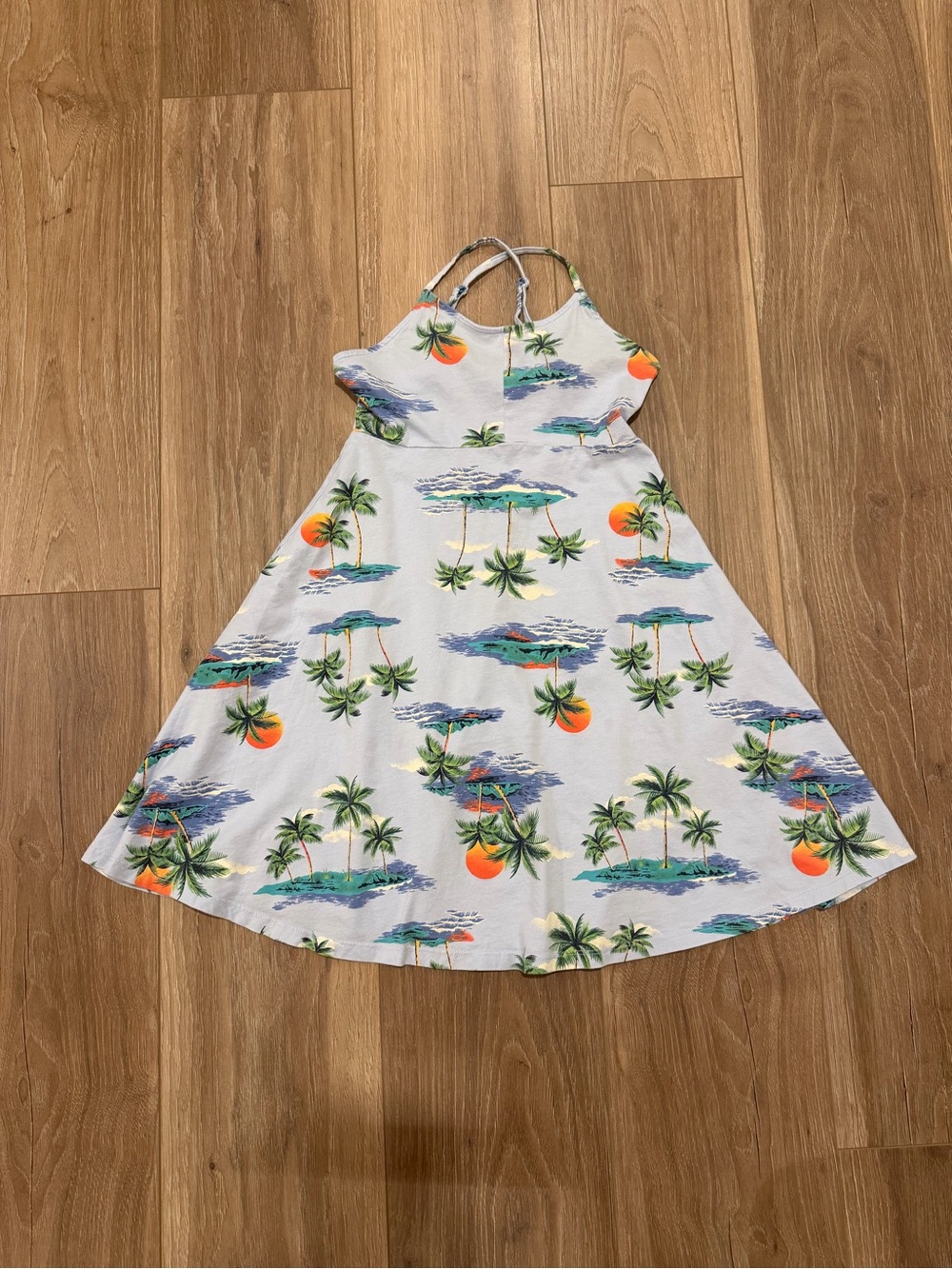Old Navy Girls Blue Tropical Print Dress L(10/12)